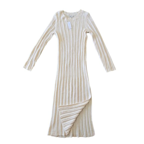 American Eagle Ribbed Knit Long Sleeve Sweater Dress - Beige - Picture 7 of 11
